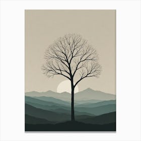 Tree In The Mountains Canvas Print