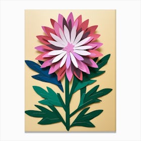 Cut Out Style Flower Art Asters 3 Canvas Print