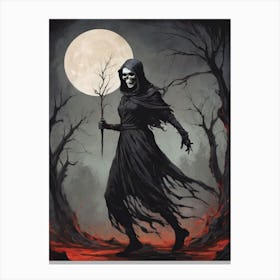 Dance With Death Skeleton Painting (72) Canvas Print