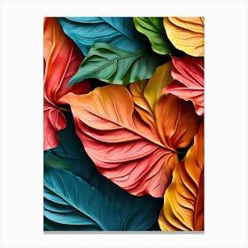 Colorful Leaves Background Canvas Print