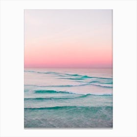 Gwithian Beach, Cornwall Pink Photography 1 Canvas Print