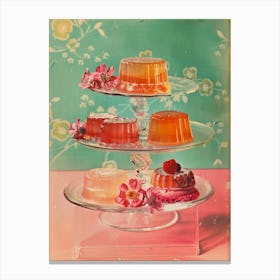 Jelly Dessert Platter Retro Collage 6 Canvas Print