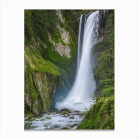 Grawa Waterfall, Austria Realistic Photograph (1) Canvas Print