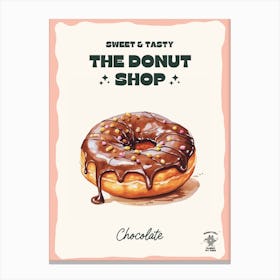 Chocolate Donut The Donut Shop 1 Canvas Print