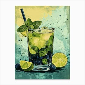 Caipirinha Watercolour Inspired 4 Canvas Print