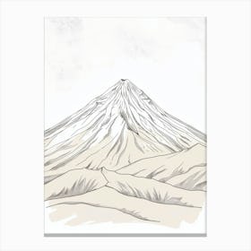 Mount Ararat Turkey Color Line Drawing (5) Canvas Print