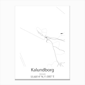 Kalundborg,Denmark Minimalist Map Canvas Print