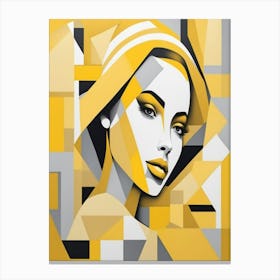 Abstract Geometric Portrait Of A Woman Canvas Print