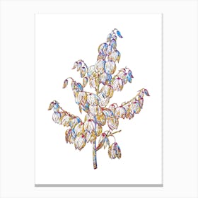 Stained Glass Aloe Yucca Mosaic Botanical Illustration on White n.0295 Canvas Print