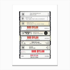 Bob Dylan Albums - Cassette Print Canvas Print