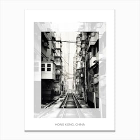 Poster Of Hong Kong, China, Black And White Old Photo 1 Canvas Print