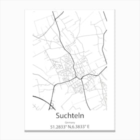 Suchteln,Germany Minimalist Map Canvas Print