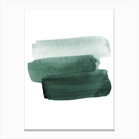 Green Watercolor Strokes Canvas Print