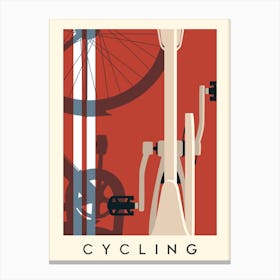 Cycling Minimalist Illustration Canvas Print