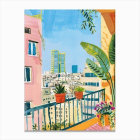 Travel Poster Happy Places Tel Aviv 1 Canvas Print