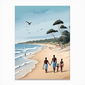 People On The Beach Painting (14) Canvas Print