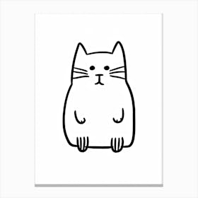 Cat Line Drawing Sketch 3 Canvas Print