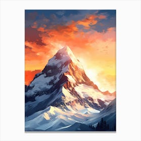 Mountain Landscape At Sunset 2 Canvas Print