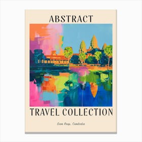 Abstract Travel Collection Poster Siem Reap Cambodia 2 Canvas Print