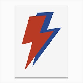 Blue And Red Lightning Canvas Print