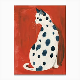 Polka Dots Cat Canvas Print