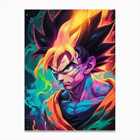 Goku Dragon Ball Z Neon Iridescent (17) Canvas Print