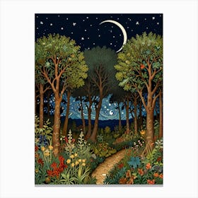 William Morris Night In The Woods 14 Canvas Print