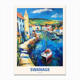 Swanage England 4 Uk Travel Poster Canvas Print