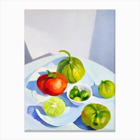 Tomatillo Tablescape vegetable Canvas Print