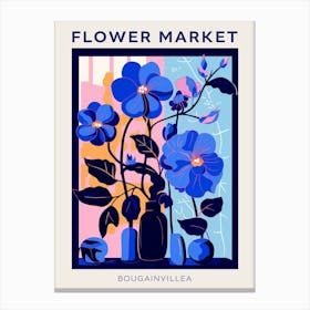 Blue Flower Market Poster Bougainvillea 3 Canvas Print