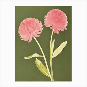 Pink & Green Globe Amaranth 3 Canvas Print