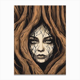 Peeking Tree Face Canvas Print