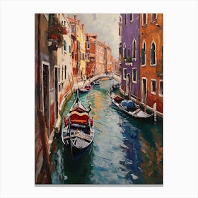 Canal Boats Venice, Italy Canvas Print