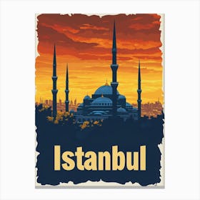 Aihrgdesign A Retro Travel Poster For Istanbul Featuring The Canvas Print