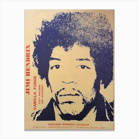 Jimi Hendrix 1968 Portland Classic Rock Poster Canvas Print