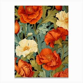 Poppy Flower Pattern Canvas Print