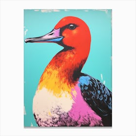 Andy Warhol Style Bird Canvasback 4 Canvas Print