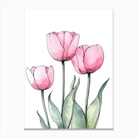 Watercolor Tulips Stampe su tela