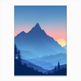 Misty Mountains Vertical Composition In Blue Tone 120 Canvas Print