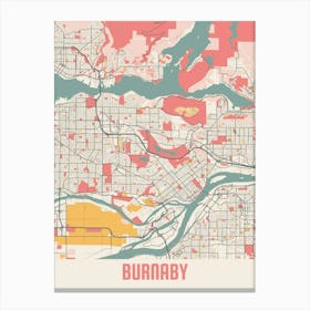 Burnaby Map Poster Canvas Print