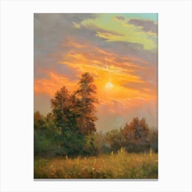 Sunset In The Meadow Canvas Print