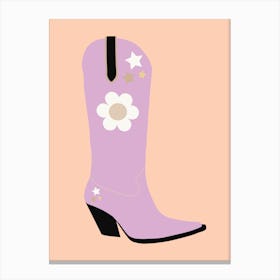 Cowboy Boot | 07 – Orange And Lilac Canvas Print