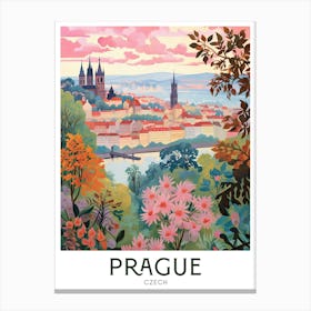 Prague, Czech Maximalist Travel Poster Vibrant Colour  Canvas Print