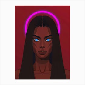 Black Woman With Blue Eyes Canvas Print