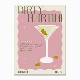 Dirty Martini Cocktail Canvas Print