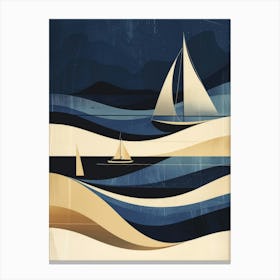 Sailboats In The Ocean Canvas Print