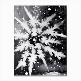 Frozen, Snowflakes, Black & White 4 Canvas Print