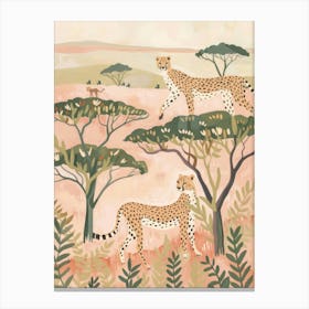 Cheetah Pastels Jungle Illustration 4 Canvas Print