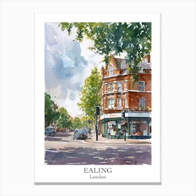 Ealing London Borough   Street Watercolour 1 Poster Canvas Print