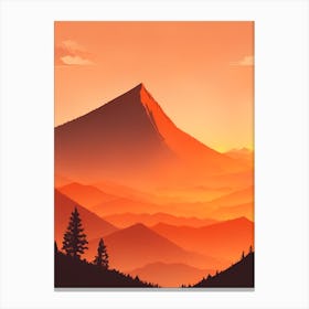 Misty Mountains Vertical Composition In Orange Tone 262 Canvas Print